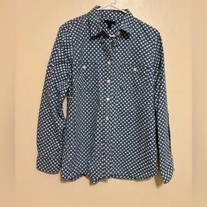 J. Crew Blue and White Button Down Shirt